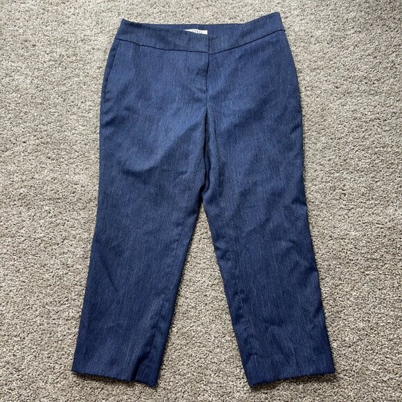 Kasper Womens Denim Trousers Size 12 Mid-Rise Straight Leg Made In Vietnam - Picture 9 of 9